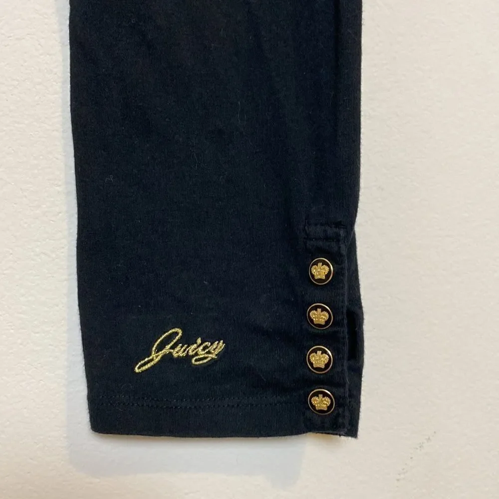 Juicy Couture Black Leggings Size 14 Enamel Snaps